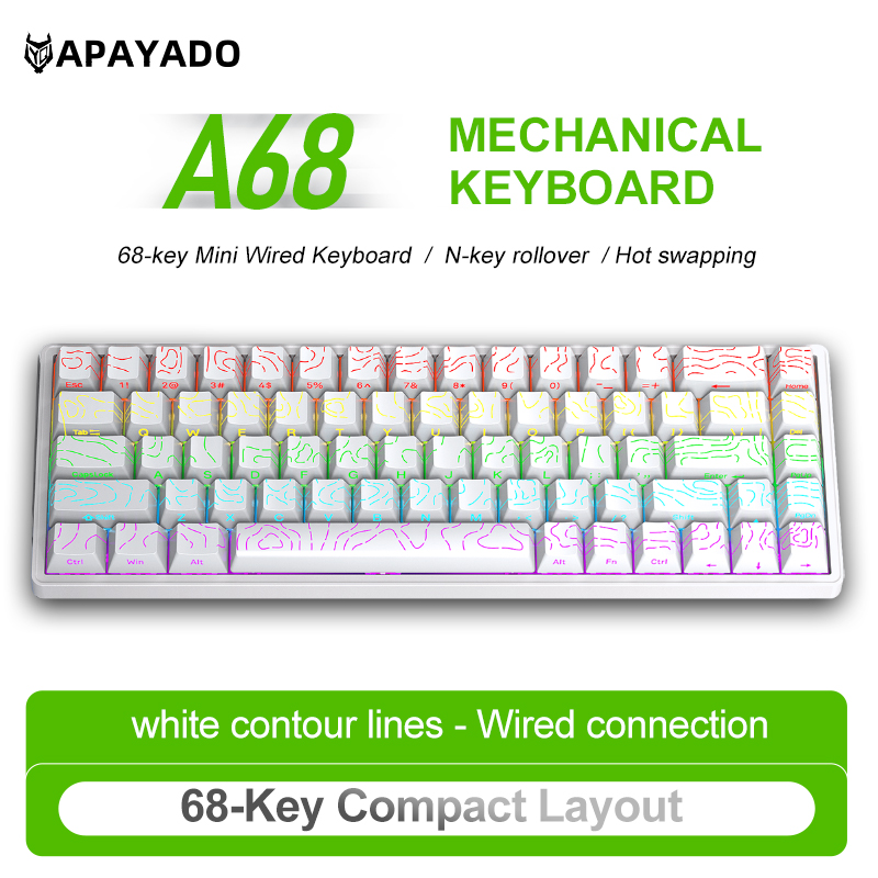 Gaming Accessories Uk - APAYADO A68 Mechanical Gaming Keyboard with