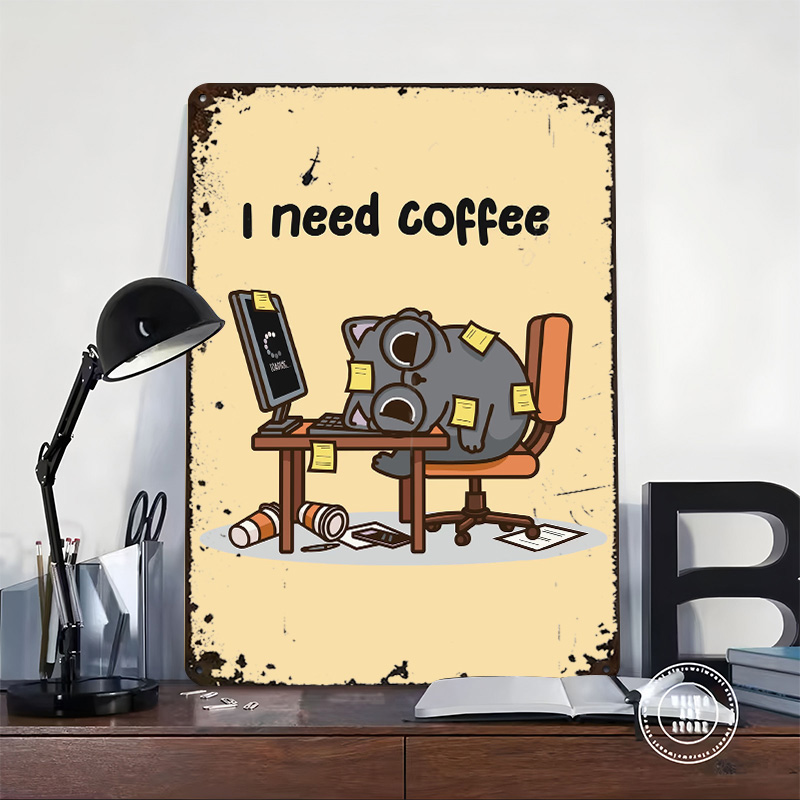 I Need Coffee 3D Texture Metal - Gaming Accessories That You Need recension och pris
