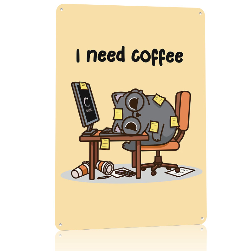 I Need Coffee 3D Texture Metal - Gaming Accessories That You Need recension och pris