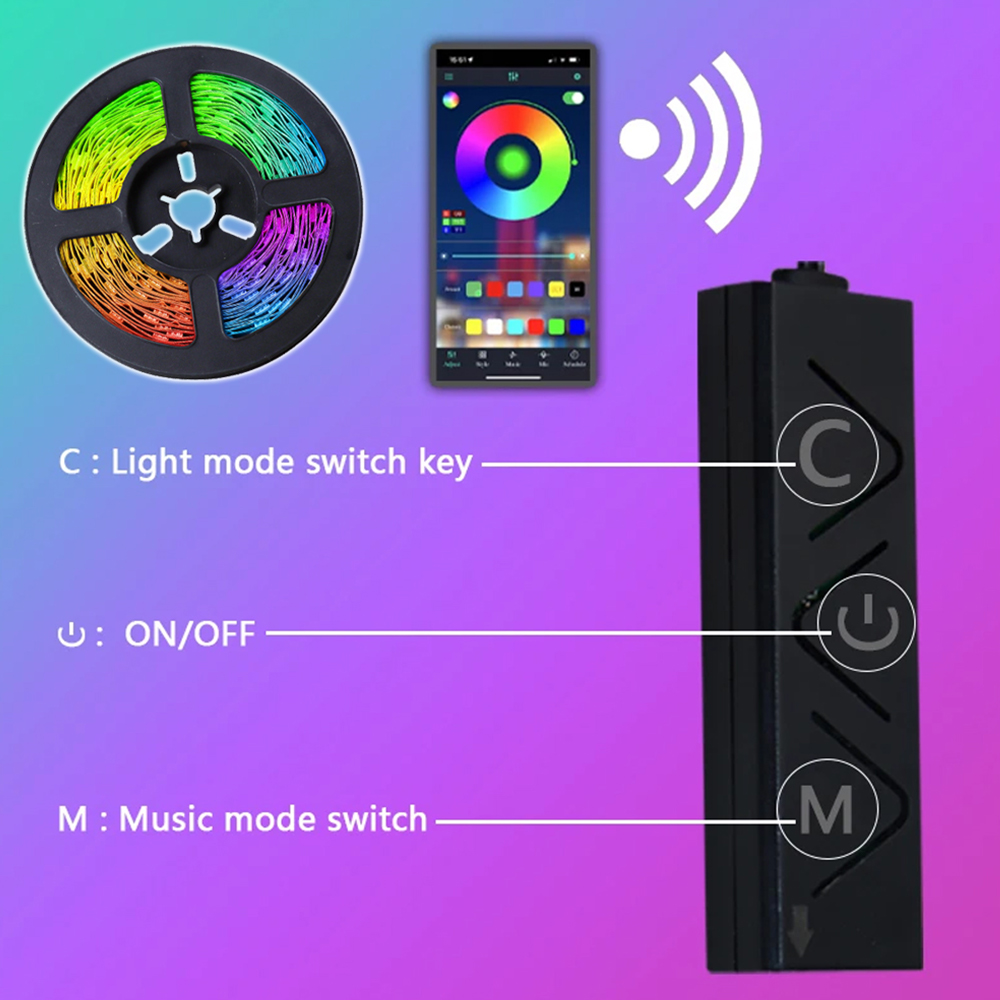 RGB Led Lights Strip APP Contr - Gaming Accessories App recension och pris