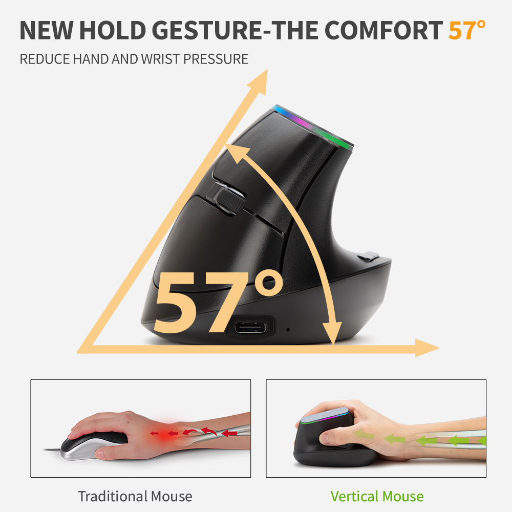 Delux  Ergonomic Vertical Mous - Gaming Accessories For Laptop recension och pris