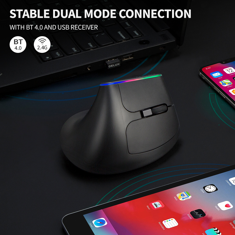 Delux  Ergonomic Vertical Mous - Gaming Accessories For Laptop recension och pris